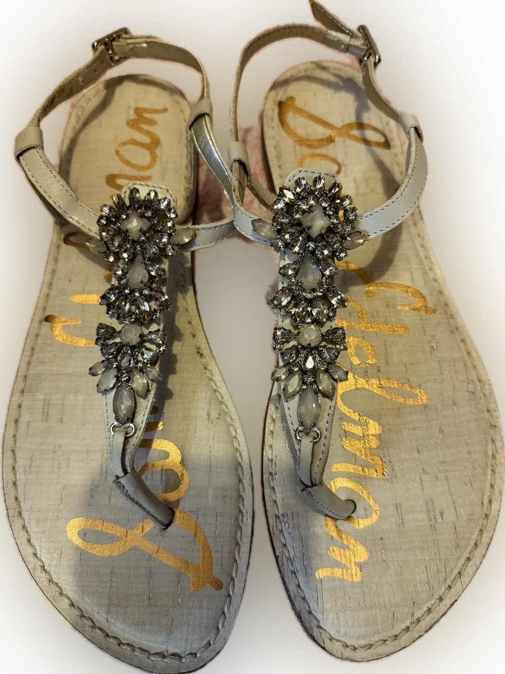 Sam Edelman Gigi Ray Rhinestone Thong Sandel size 7